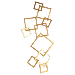 Steel Squares Wall Decor Black Contemporary Wall Sculptures By Buildcom
