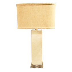 Off-White Pillow on Lucite Base Lamp - Table Lamps
