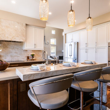 Waterfall Island Extension with Modern Bar Seating