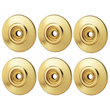 Cabinet Knob Rosette Bright Solid Brass 1 1/4" Pack of 6 |