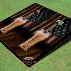American Flag Themed Cornhole Boards - Outdoor And Lawn Games