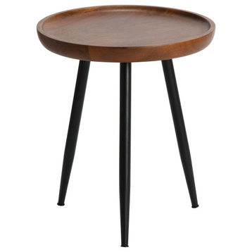 Chevery Small Tri Pin Side Table, Walnut