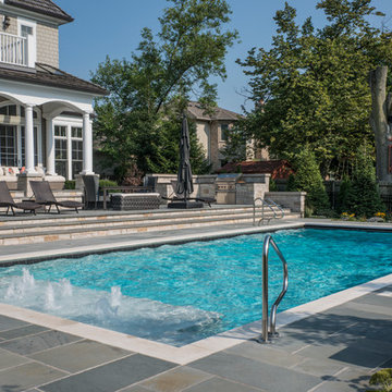 Highland Park,IL Swimming Pool, Separate Elevated Hot Tub, Sunshelf w/ Bubblers