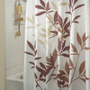 iDesign Leaves Fabric Shower Curtain, 72"x72", Brown