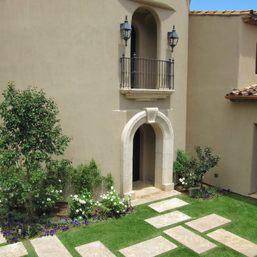 Patio layout showcasing our unique stone elements in architectural settings.