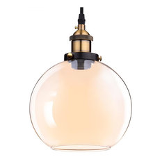 Amber Pendant Lights Houzz Yeshom Vintage Style Gl Ball Ceiling Lamp Pendant Amber 7 9