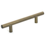 Diversa Hardware - Antique Brass European Cabinet Bar Pull, 3-3/4" (96mm) Hole Spacing - The Diversa 4001-96-AB is a solid steel European bar pull with 3-3/4" (96mm) hole spacing, from the Diversa Hardware 4001 Series. This solid cabinet pull is perfect for high-traffic areas like kitchens and bathrooms, and is exceptionally sturdy and durable. The Diversa 4001-96-AB features a solid Euro bar with subtle beveled edges, making it comfortable to the touch. The classic antique brass finish is perfect for transitional, traditional, contemporary, and other home designs. This European cabinet bar pull also includes two screw lengths, which makes it suitable for almost all applications.
