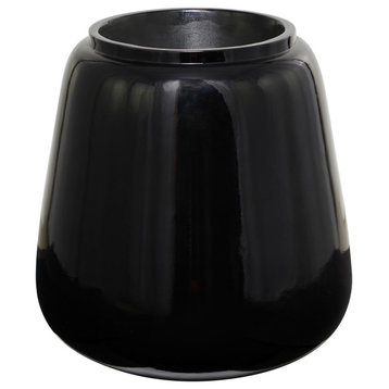 Modern Resin Vase, Black, 19" x 19" x 20"