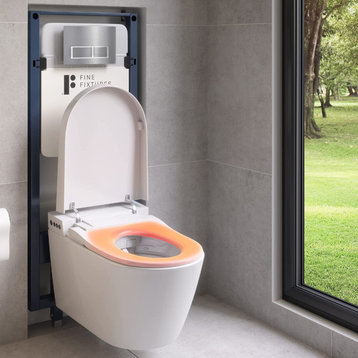 In-wall Smart Toilet Combo Set Toilet Bowl, Bidet Seat, Tank And Carrier