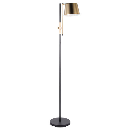Lumisource Metric Floor Lamp, Black and Antique Brass