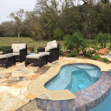Contemporary Pool, Patio and Landscape in Richmond, TX