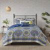 Tangiers 6 Piece Reversible Coverlet Set Blue, Full, Queen