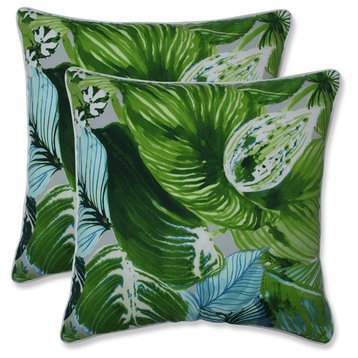 Lush Leaf Jungle 18.5-Inch Throw Pillow Set of 2