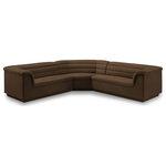 Meridian Furniture - Cascade Upholstered Modular Sofa, Brown, Velvet, Corner Sectional - Give your room a much-needed rehab when you bring home this Cascade velvet modular sectional. The elegantly attention-grabbing design features a modern profile with curved arms deep horizontal channel tufting, so it wows from all angles. Upholstered in rich brown velvet, this seat quickly becomes everyone's favorite spot for curling up with a good book or smart device. Thick foam padding ensures a cozy, body-hugging experience. while you watch TV or just relax.