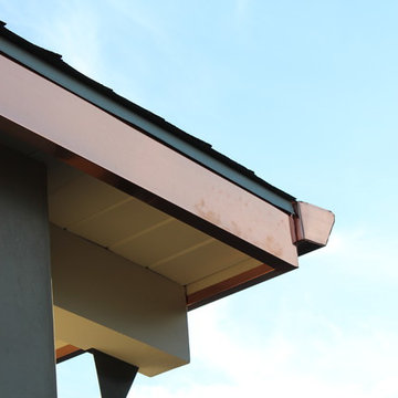 Copper Fascia Wrap and Angle Face Gutters, . Santa Monica.