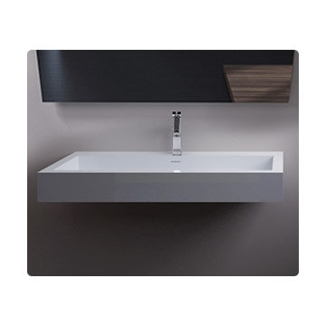 Rectangular Modern Stone Resin Wall Mounted Sink - WT-06-XL