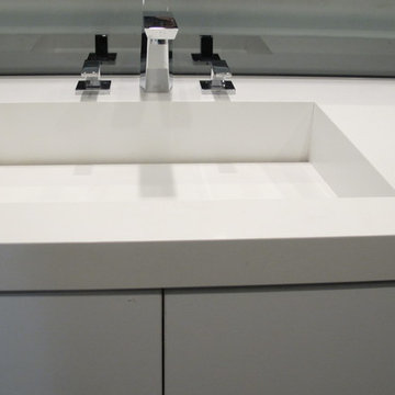 Integrated Square Sink Basin With Widespread Faucet