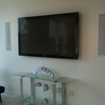 Modern low profile install on sheetrock wall