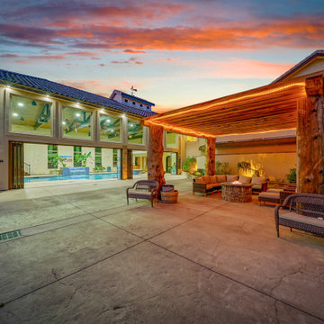 The ultimate man cave in Reno-Tahoe mountain home designed with NanaWall doors