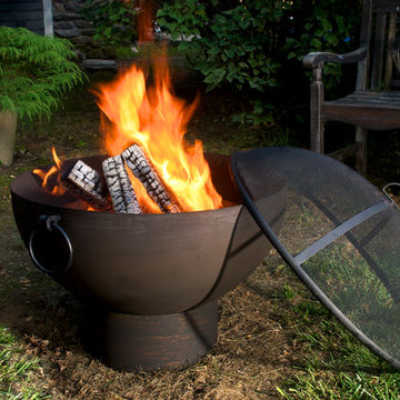 Oversized Fire Bowl with Spark Screen by Good Directions