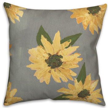 Painted Sunflower 2 16x16 Indoor / Outdoor Pillow
