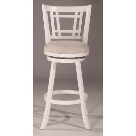 Fairfox Swivel Bar Height Stool - White Wood Finish