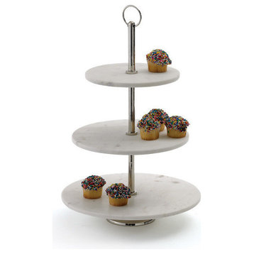 Round Marble Fruit Stand