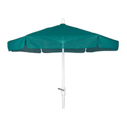 FiberBuilt Umbrellas LLC - Fiberbuilt 7.5 Foot Hexagonal Teal Aluminium Base Garden Umbrella - Outdoor Umbrellas