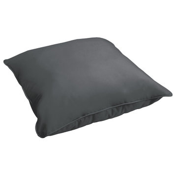 Outdoor Corded Floor Pillow Single 26, Hx26, Wx6, D, Charcoal
