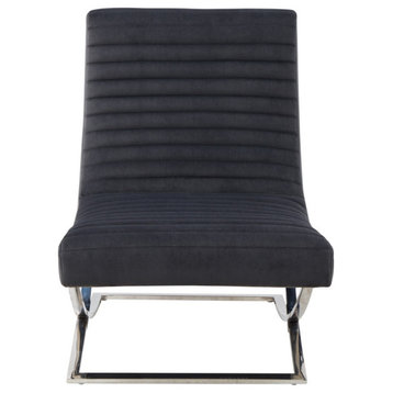 Jules Tufted Velvet Accent Chair Dark Grey