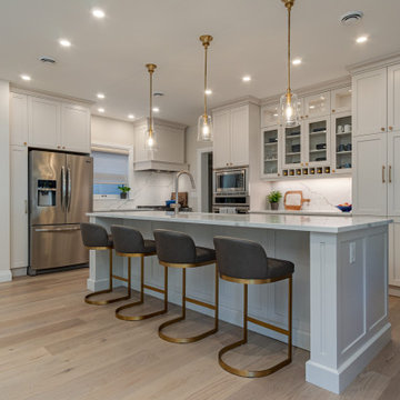 Warm White Shaker with Brushed Gold Accent