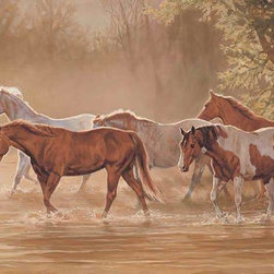 Misty River Wall Mural (large) - Wallpaper