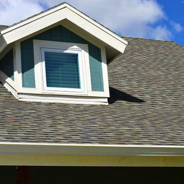 Steep Slope Shingle Roof with 6" Seamless Gutters