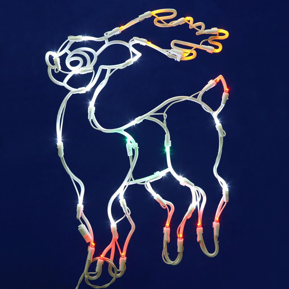 Vickerman 35 Light LED Reindeer Window Decor 17x13