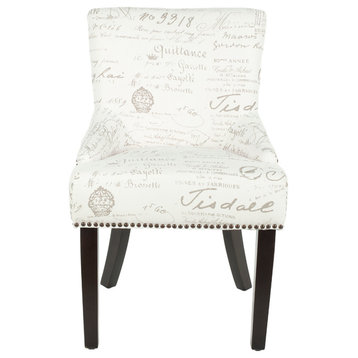 Safavieh Lotus Side Chairs, Set of 2, Eggshell With French Writing