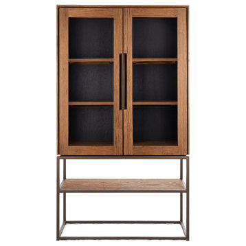Wooden Cabinet with 2-Glass Doors | dBodhi Karma