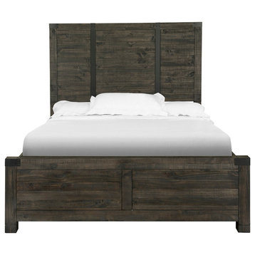 Magnussen Abington Panel Bed in Weathered Charcoal, King