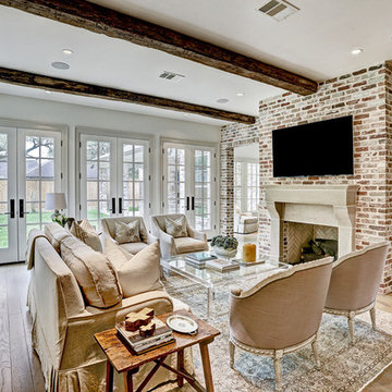 Briargrove open concept transitional living room