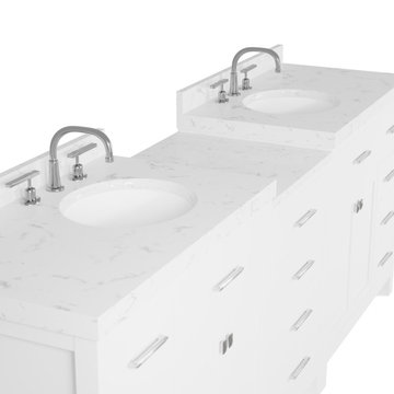 Caroline Parkway 93'' White Bathroom Vanity