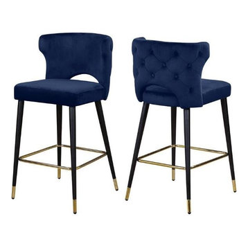 blue velvet counter height chairs