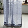 Folkstone Grey Linen Curtain Panel Garza, 55"x108"