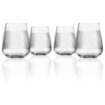 Rolf Glass - Bourbon Street Mencia Stemless Wine 15.75oz Set of 4 - The Bourbon Street line from Rolf Glass is as timeless as the French Quarter itself. The beautifully cut and polished crisscross lines of Bourbon Street do a wonderful job of refracting the light, which really make these pieces sparkle. This classy and elegant line will make you look and feel as if you�re part of the French Royal family from which the famed New Orleans� street takes its name. As the famous Mardi Gras saying goes, �Laissez les bons temps rouler!� Let the good times roll!
