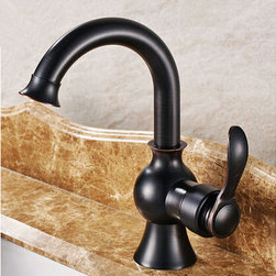Antique Brass Black Bronze Single Handle Single Hole Bathroom Mixer Sink Faucet - Bathroom Sink Faucets
