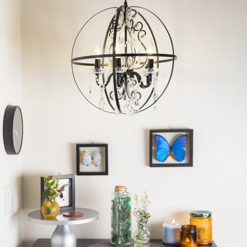 Luna Black Orb Beaded Plug In Chandelier by Amalfi Decor