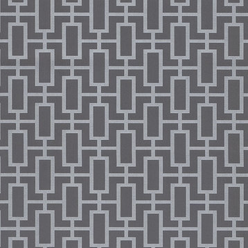 Modern Geometric Wallpaper, Silver and Gray, Set of 4 Bolts