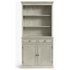 Traditional Dining Hutch With Buffet, European Ivory