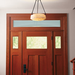 Brass Light Gallery - Alabaster Ceiling Pendant in Entry Way - Products