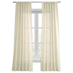 Half Price Drapes - Birch Linen Sheer Curtain Single Panel, 50"x120" - Our signature French Linen Sheer curtains & drapes are second to none when it comes to quality, light diffusion, and style. This sheer panel creates privacy while still allowing sunlight into your home. The high quality linen provides subtle texture to any room. As a general rule, for proper fullness panels should measure 2-3 times the width of your window/opening.