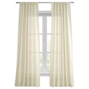 Birch Linen Sheer Curtain Single Panel, 50"x120"