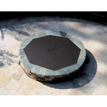 Octagonal Fire Pit Snuffer Cover, Galvanized, 42"